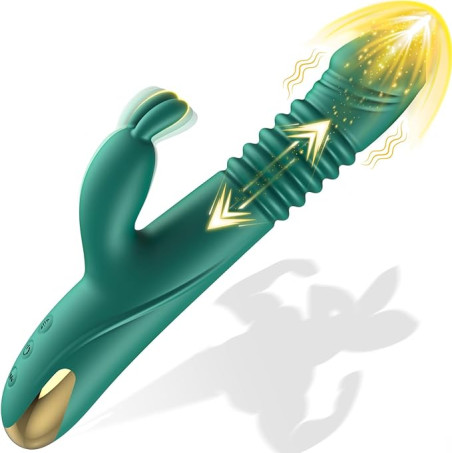 Triple-Motor Thrusting Rabbit Vibrator with Clitoral Stimulation Ears