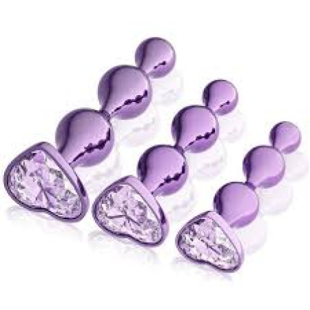 3 Pcs Metal Anal Butt Plugs Adult Sex Toys