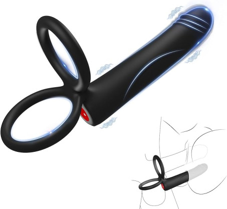 X-pidany Dual-Stimulation Double Penetration Vibrating Cock Ring