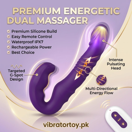 Strapless Strap On Double Ended Dildo - Thrusting Wearable Vibrator In Pakistan
