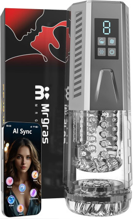 Male Masturbator Sex Toys for Men - AI & Video Sync with 7 Thrusting Rotating Vibrating Licking Pocket Pussy