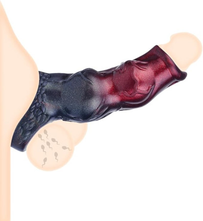 Textured Animal-Inspired Silicone Penis Sleeve and Girth Enhancer