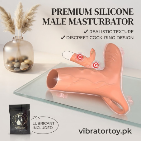 Vibrating Penis Sleeve Cock Ring With Clitoral Stimulator In Pakistan