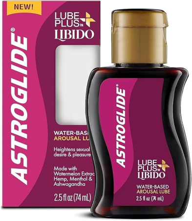 Astroglide Lube Plus Libido (2.5oz), Intimate Arousal Lube Heightens Desire and Sensitivity, Water Based Personal Lubricant, Enhances Pleasure for Women, Men, Couples, Travel Size (Packaging May Vary)