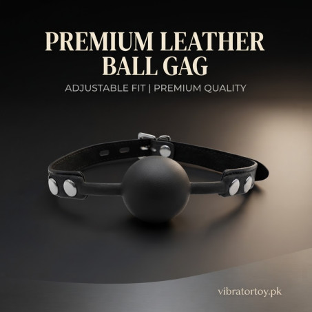 Leather Restraints Ball Mouth Plug Silicone Bondage Ball Gag In Pakistan – Breathable Mouth Gag for Couples