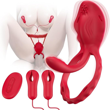 Nipple Clamps Vibrating Panties - Wireless Remote Control Personal Massager with 10 Vibration