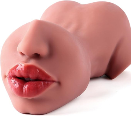 2-in-1 Realistic Male Masturbator Cup – Dual Channel TPE Stroker Device