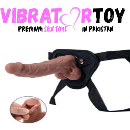 Vibrating Dildos With Belt Toy In Pakistan – Realistic Flexible Strap-On Dildo with Suction Cup & Vibration