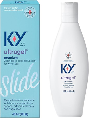 K-Y Ultragel Water Based Personal Lubricant, pH Balanced Lube, Paraben Free, Non-Sticky, Non-Staining, 4.5 fl oz