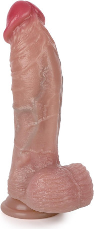 Realistic Curved Silicone Suction Cup Dildo 8 Inch