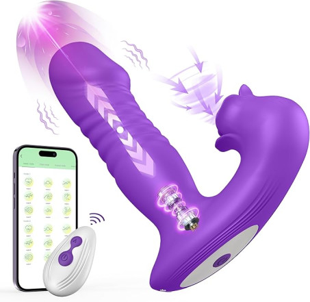 Thrusting Dildo Sucking Vibrator Rose Sex Toys for Women– Upgraded Sex