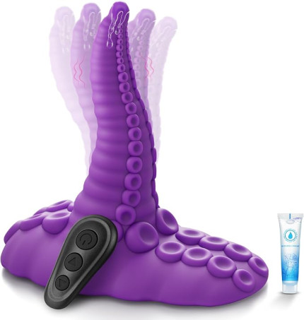 Octopus Tentacle Sit-and-Ride Vibrating Fantasy Dildo with Suction Base