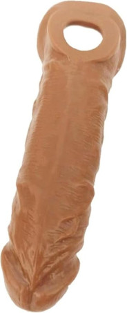 Textured TPE Extension Sleeve for Men – Reusable Brown Support Sleeve