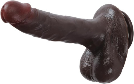 8-Inch Medium-Sized Black Dildo