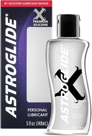 Astroglide Silicone Lube (5oz), X Premium Personal Lubricant for Vaginal and Anal Sex, Silky Lube, Waterproof for Water Play