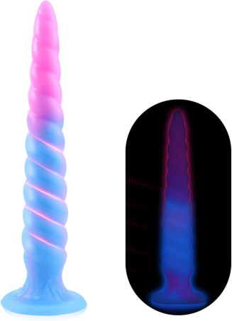 Glow-in-the-Dark Spiral Monster Dildo with Suction Base
