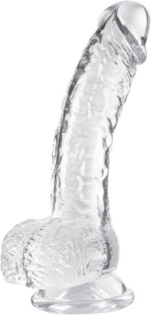 Clear Realistic Dildo with Suction Cup – 7.3 Inch Body-Safe TPE