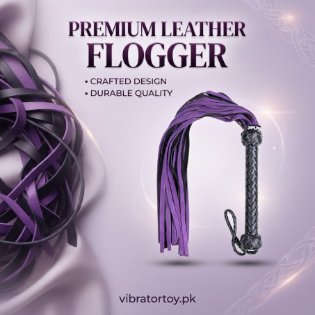 Premium Purple Leather Flogger for Couples In Pakistan – Genuine Cowhide BDSM Whip