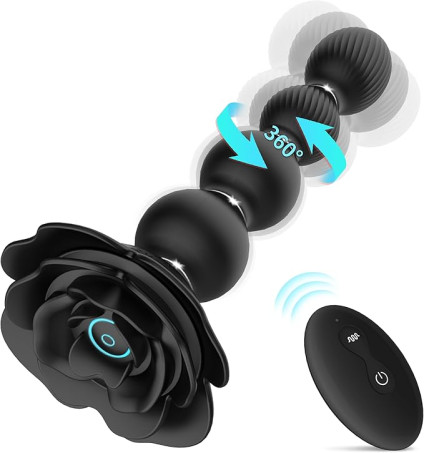 Anal Beads Anal Butt Plug,10 Rotate Twist and Vibrating 