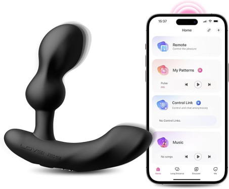 LOVENSE Edge 2 Prostate Massager Vibrating Butt Plug, Adjustable Anal Vibrator