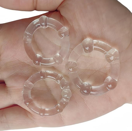 3Pcs Different Sizes Silicone Rubber Toys Rings for Men Male Toy Adult Toys
