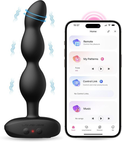 LOVENSE Ridge Vibrator Anal Beads Dildo, 360° Rotating Vibrating 