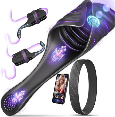 Hands-Free Bendable Tapping and Vibrating Penis Trainer
