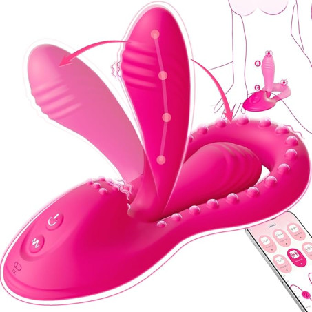 Riding Grinding Vibrating Dildo Vibrator, 360° Bend-to-Fit G Spot Anal Dildo 