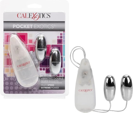CalExotics Pocket Exotics Vibrating Double Silver Bullets