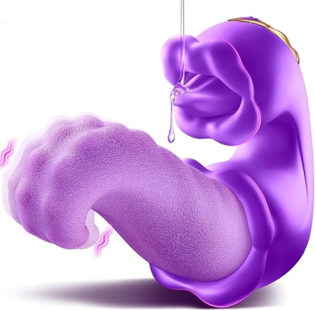 4-in-1 Rose Tongue-Licking and Swinging G-Spot Vibrator