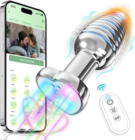 Vibrating Anal Plug Sex Toys - Light Up Butt Vibrator 
