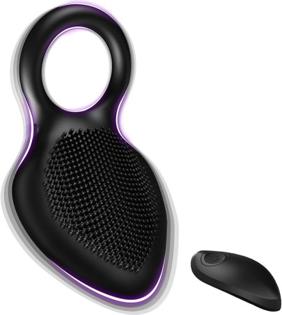 Vibrating Cock Ring,Rechargable Silicone Stretchy Penis Rings 
