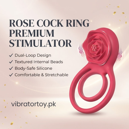 Vibrating Cock Ring with Rose Clitoral Stimulator In Pakistan