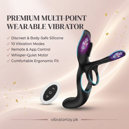 Vibrator for Couple, 3 in 1 Vibrating Cock Ring In Pakistan