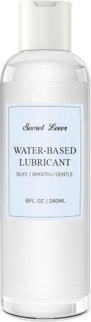 Secret Lover Water-Based Personal Lubricant, Ultra Silky Smooth Long-Lasting Lube for Women, Men, and Couples, Natural Ingredients Non-Staining, 8 Fl Oz