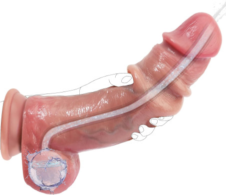 Squirting Dildo & Realistic Movable Foreskin Dildos Sex Toys